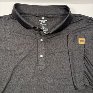 Iron Oak Apparel Co Performance Polo Folsom Black Gray Paisley AOP Men’s 4XL